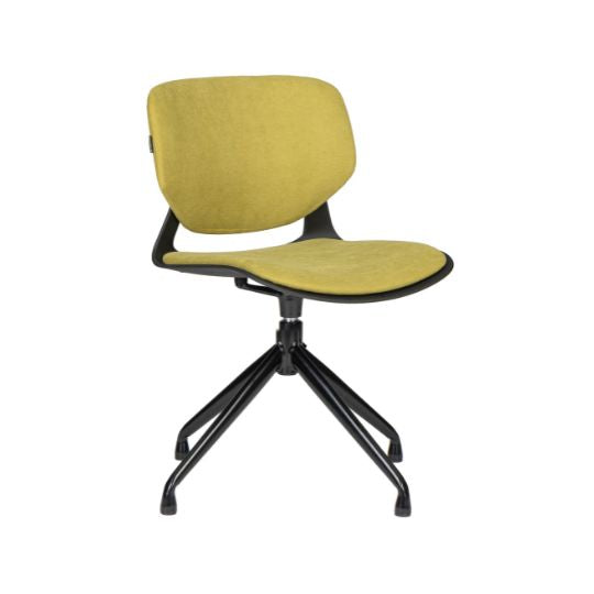 Silla de oficina Vela Spider con respaldo y asiento en polipropileno o tapizado con base metálica negra