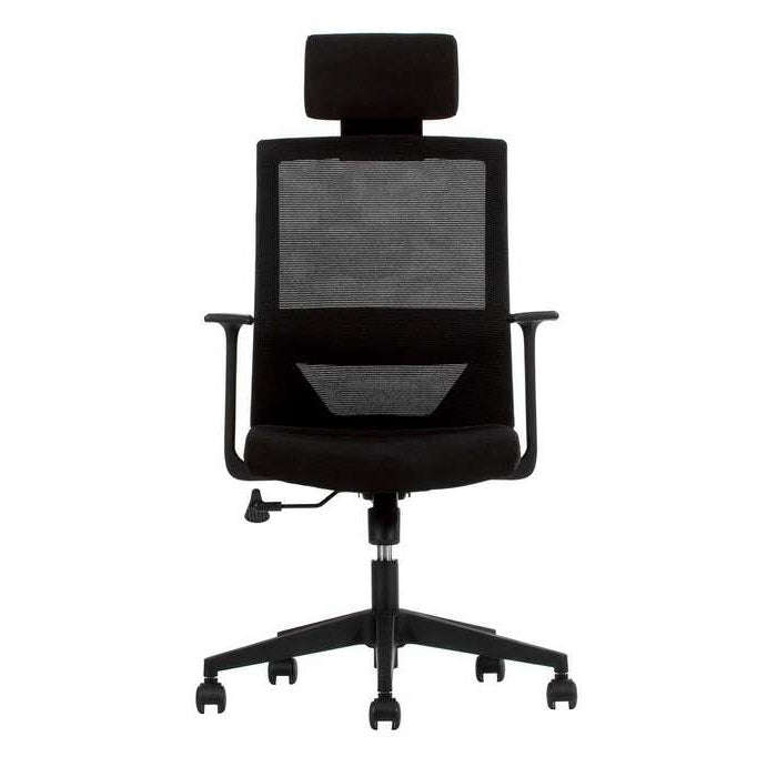 Sillón ejecutivo Vision respaldo alto y asiento negro tapizado en smartmesh con base aluminio/nylon
