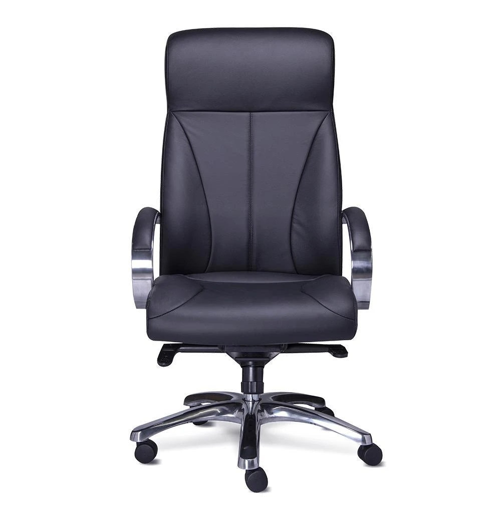 Sillón ejecutivo RP-8000 respaldo alto y asiento tapizado en piel con base de aluminio