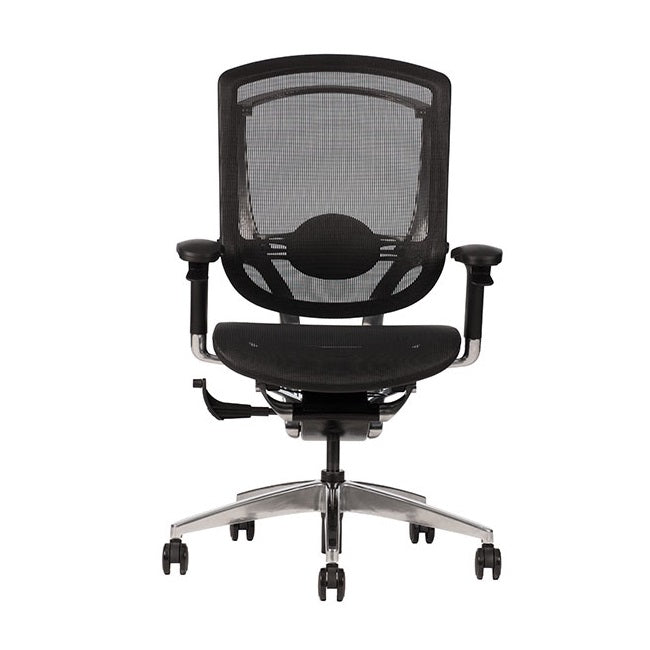 Sillon ejecutivo Advance respaldo bajo y asiento en mesh color gris y negro con base aluminio