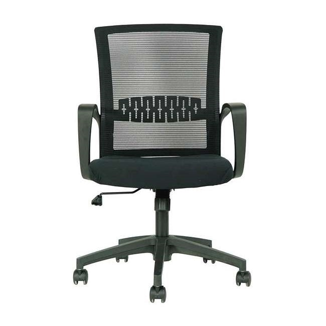 Silla Oficina Respaldo Malla Negra / Asiento Tapizado Gris