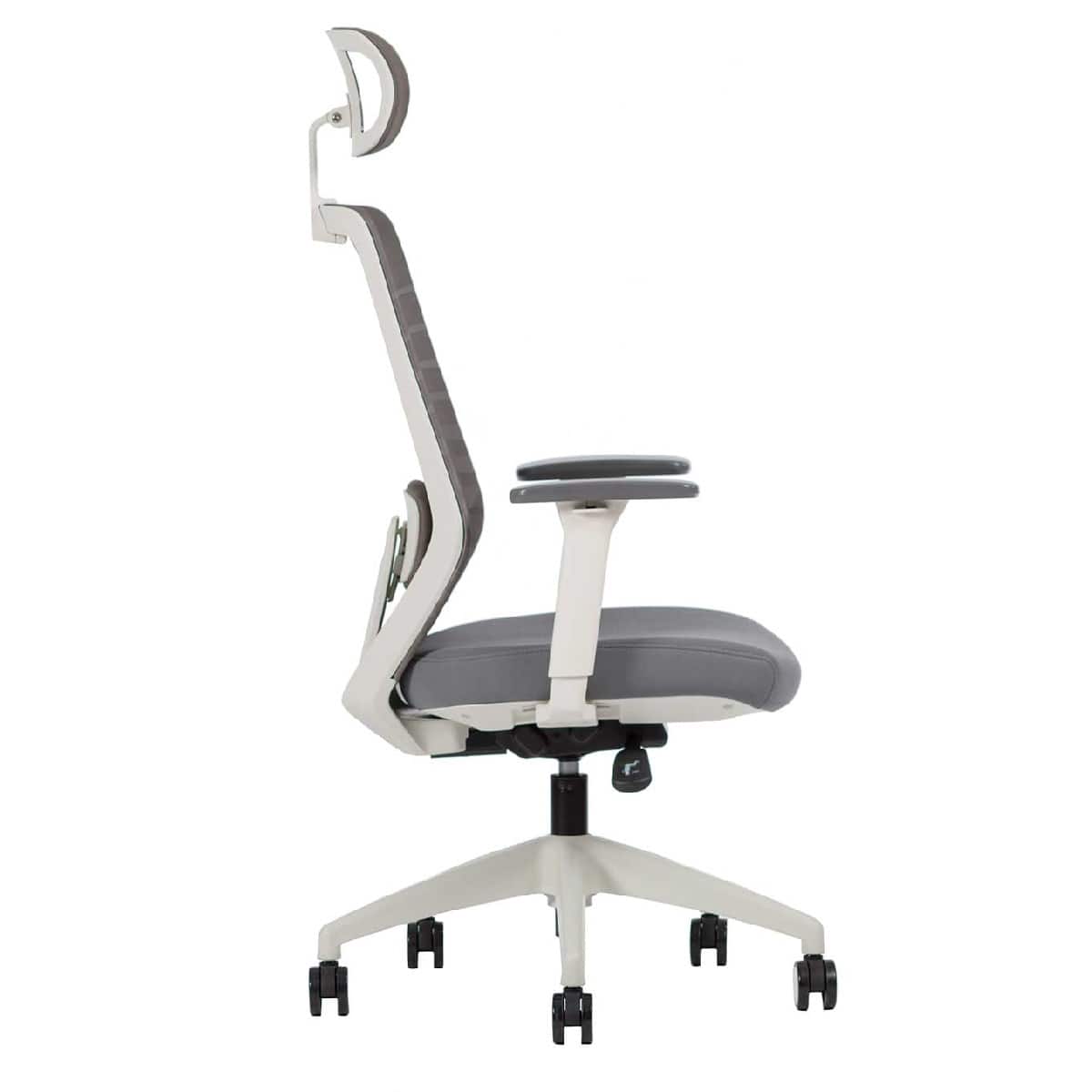 Sillón ejecutivo Delta respaldo alto y asiento tapizado en malla gris con base nylon