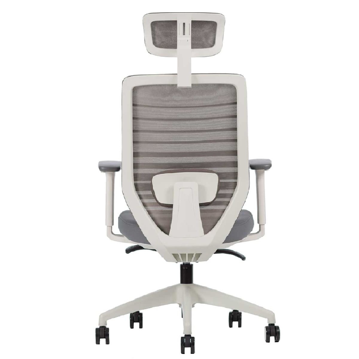 Sillón ejecutivo Delta respaldo alto y asiento tapizado en malla gris con base nylon