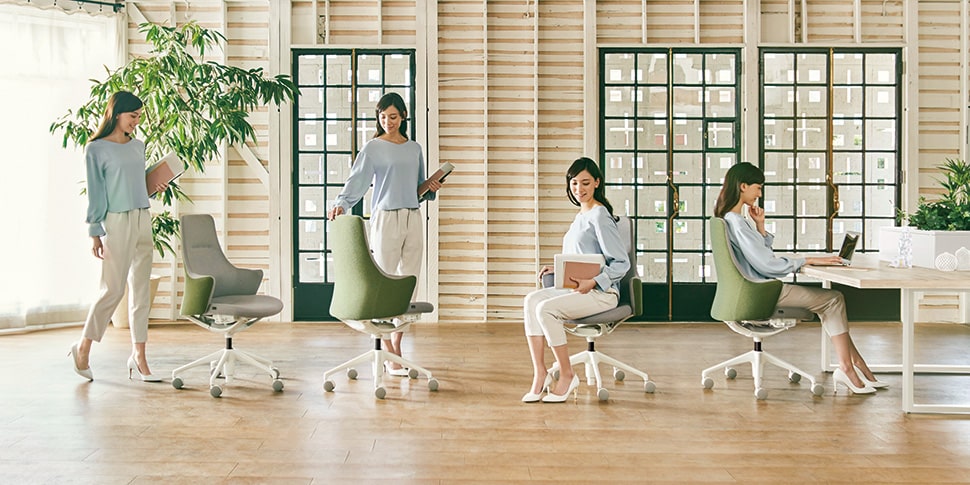 Sillón ejecutivo Lives Work Chair respaldo y asiento tapizado en tela con base nylon