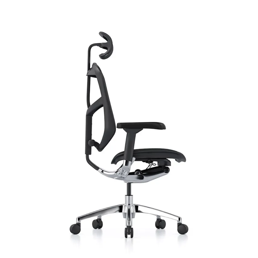 Sillón ejecutivo RM-9101/GR/ Cabecera RA-95/GR respaldo y asiento tapizado en malla negro con base en aluminio