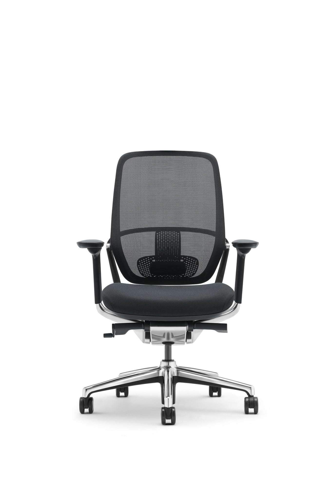 Sillón ejecutivo Legend respaldo bajo tapizado en mesh y asiento en tela con base aluminio