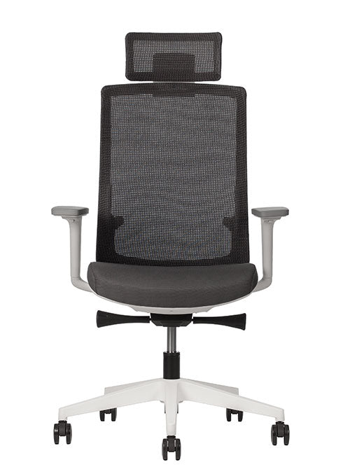 Sillón ejecutivo Polar respaldo alto y asiento tapizado en mesh con base nylon