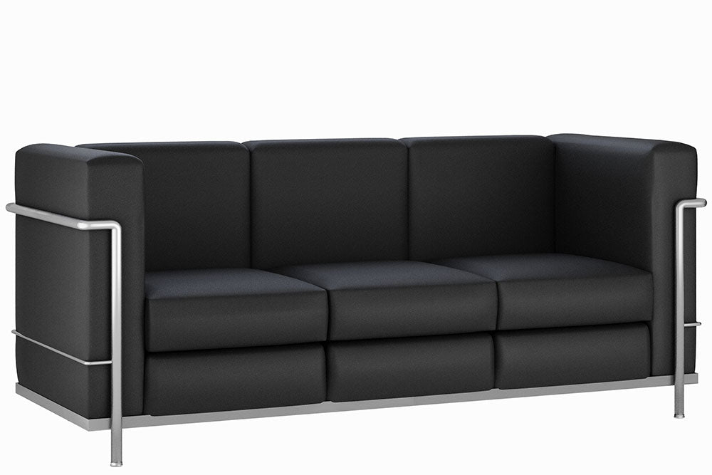 Sofa Cubic de 1, 2 y 3 plazas tapizado con estructura terminada en cromo
