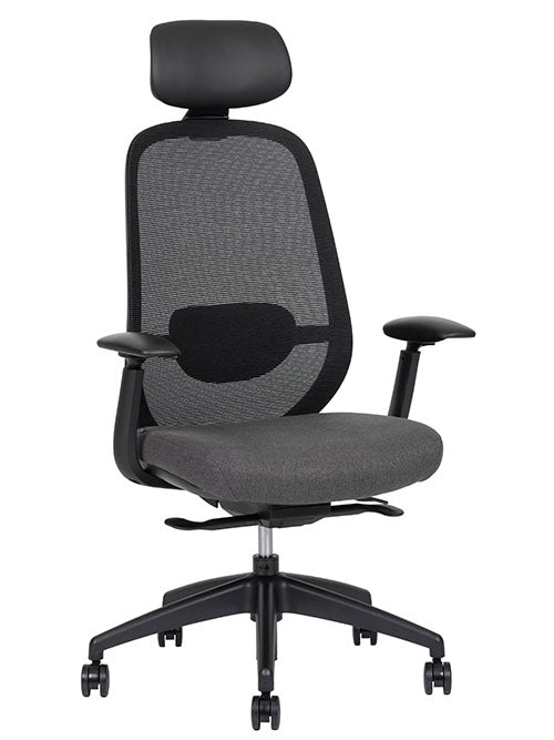 Sillón ejecutivo Spirit express respaldo alto tapizado en smartmesh y asiento tapizado en tela con base 5 puntas nylon