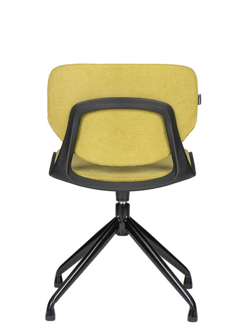 Silla de oficina Vela Spider con respaldo y asiento en polipropileno o tapizado con base metálica negra