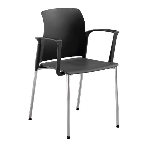 Class silla de 4 patas cromo  asiento y respaldo en polipropileno con brazos