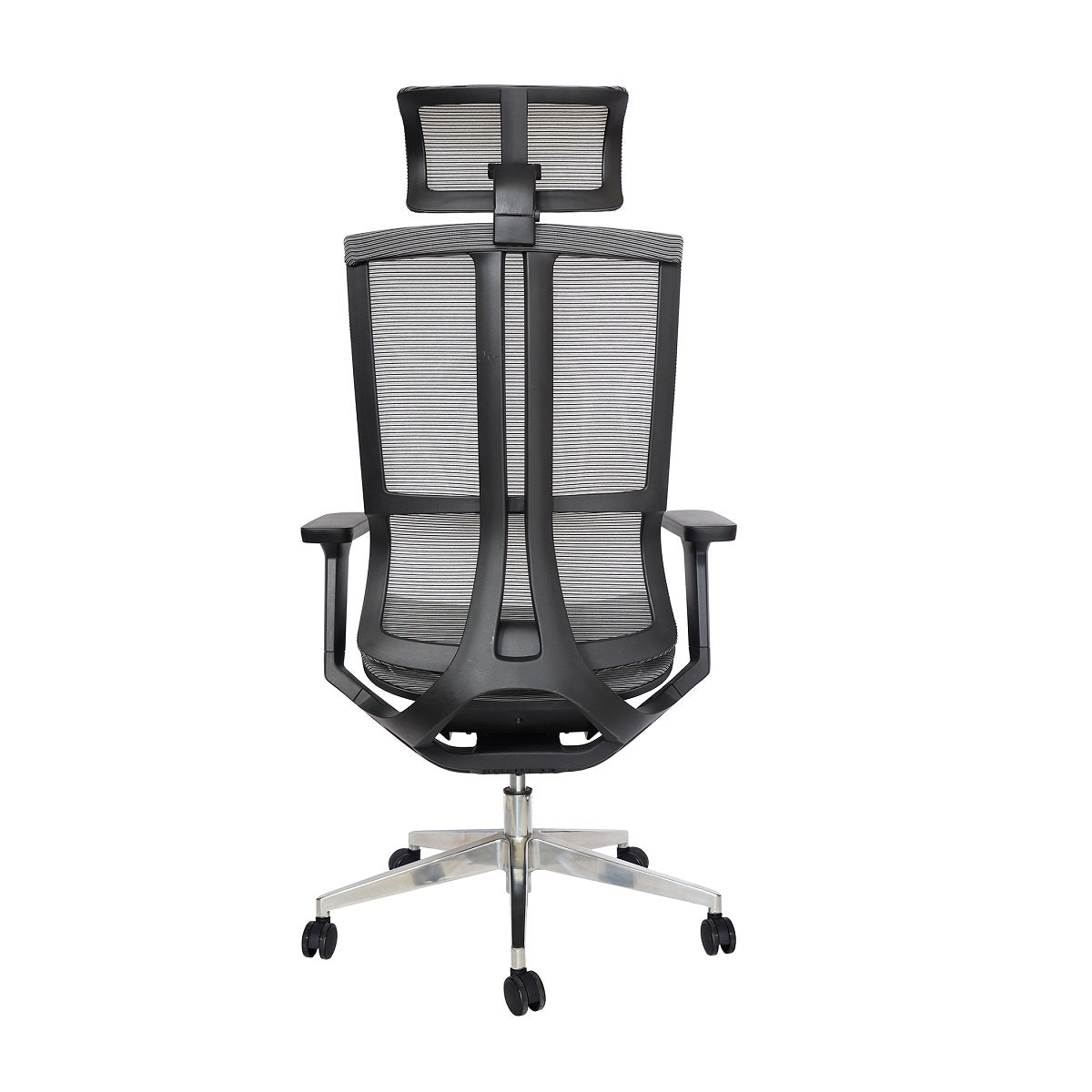 Sillón ejecutivo Dillon OHE-35 respaldo y asiento tapizado en malla negro con base aluminio