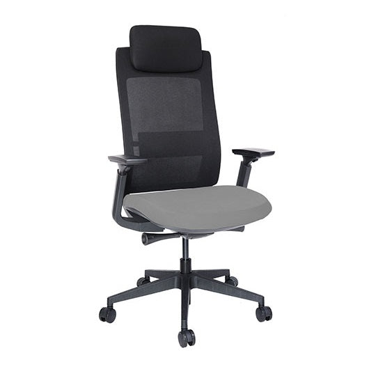 Sillón ejecutivo QUO OHE-805 respaldo y asiento tapizado en malla negro con base de nylon