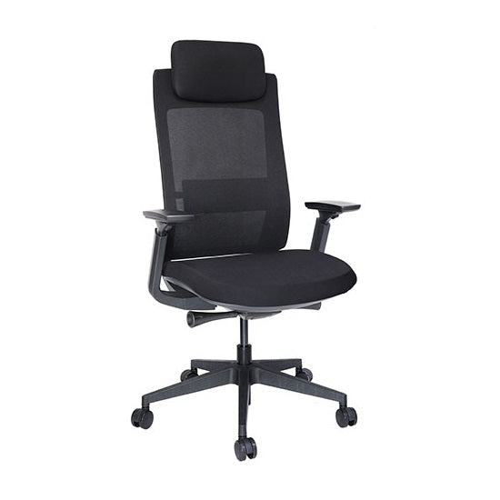 Sillón ejecutivo QUO OHE-805 respaldo y asiento tapizado en malla negro con base de nylon