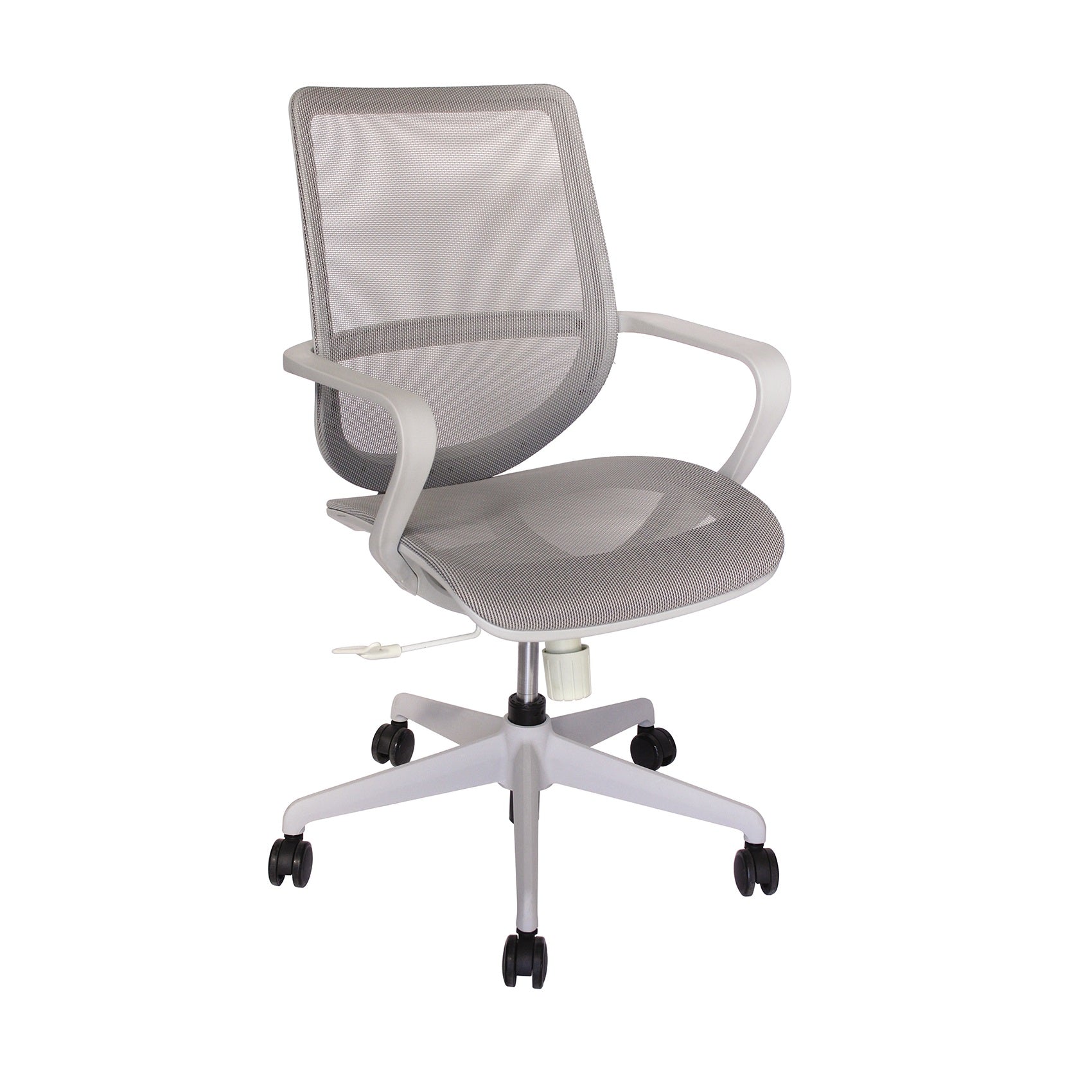Sillón operativo Evolution OHE-99 respaldo y asiento tapizado en malla gris con base nylon