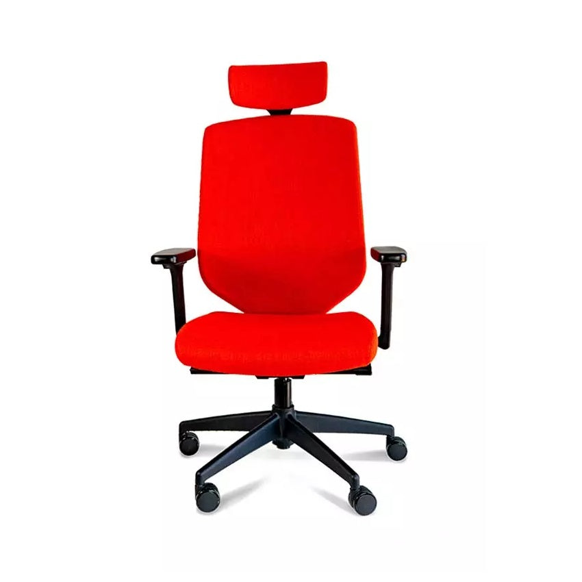 Sillón ejecutivo RE-2020 con cabecera respaldo y asiento tapizado en tela con base nylon