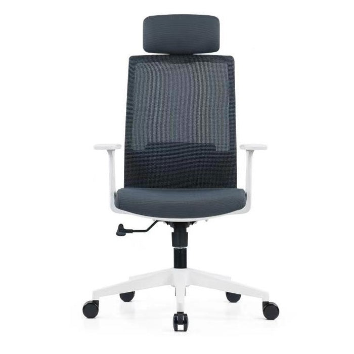 Sillón ejecutivo Artic white respaldo alto y asiento tapizado en smartmesh con base nylon