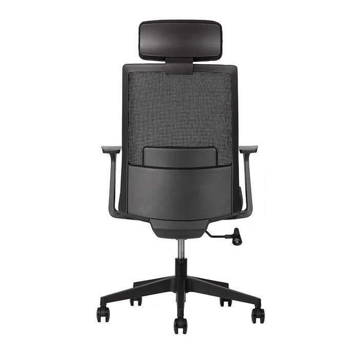 Sillón ejecutivo Artic Black respaldo alto y asiento negro tapizado en Smartmesh con base nylon