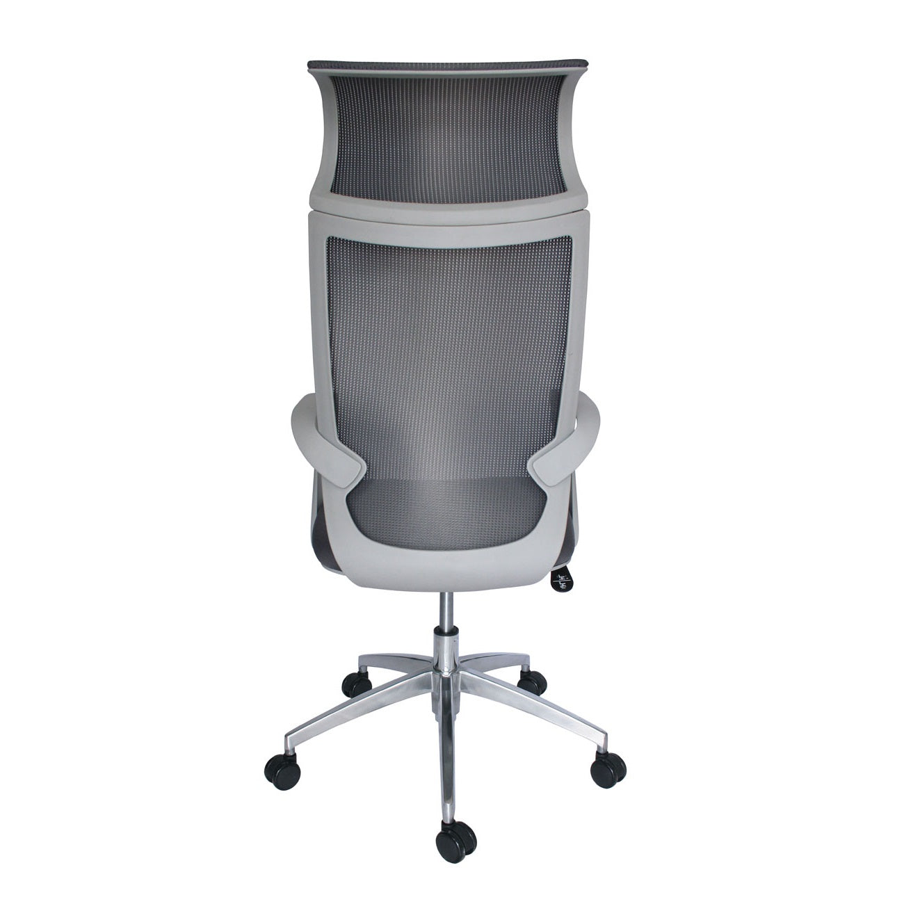 Sillón ejecutivo Equa OHE-185 respaldo y asiento tapizado en malla gris con base aluminio