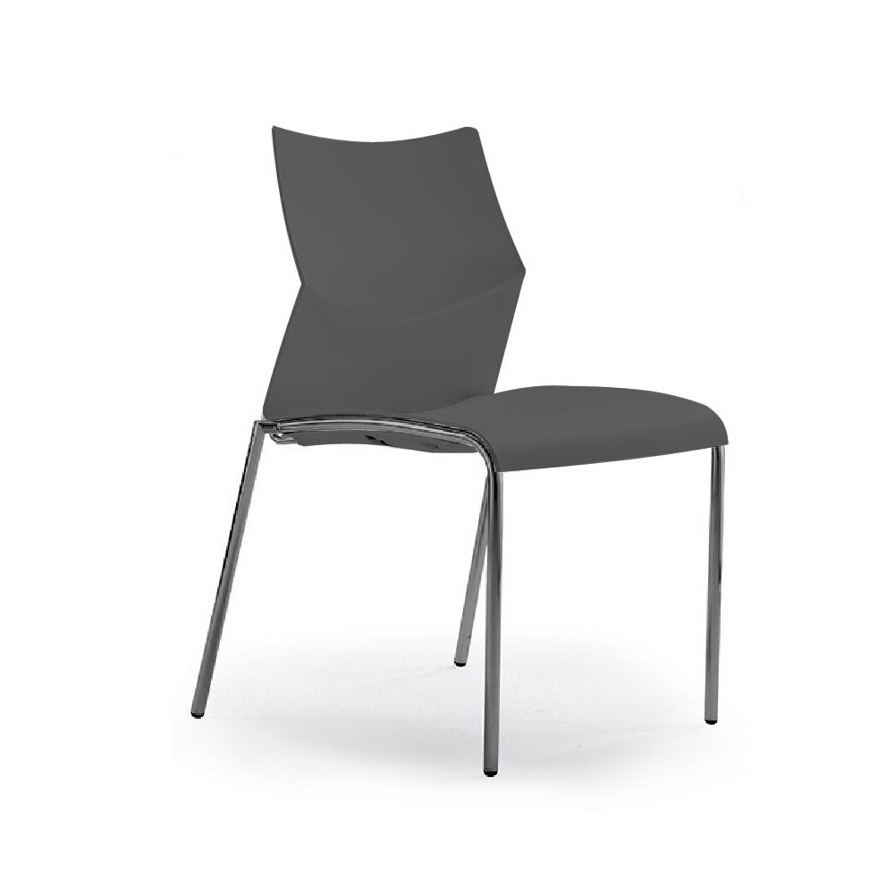 Nizza silla base de 4 patas asiento y respaldo en polipropileno gris