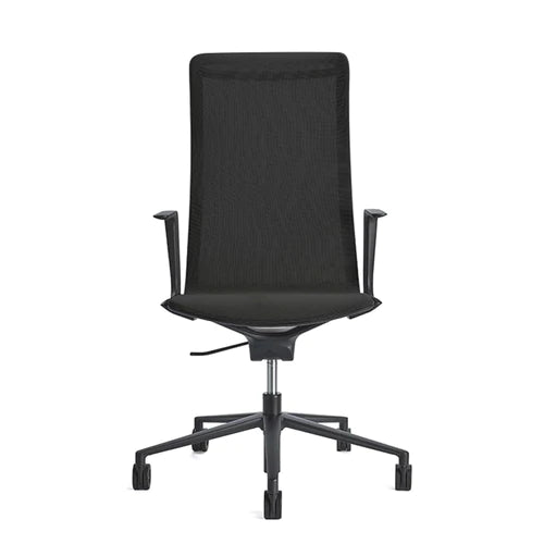 Sillón ejecutivo RE-3030 respaldo alto y asiento tapizado en malla con base nylon