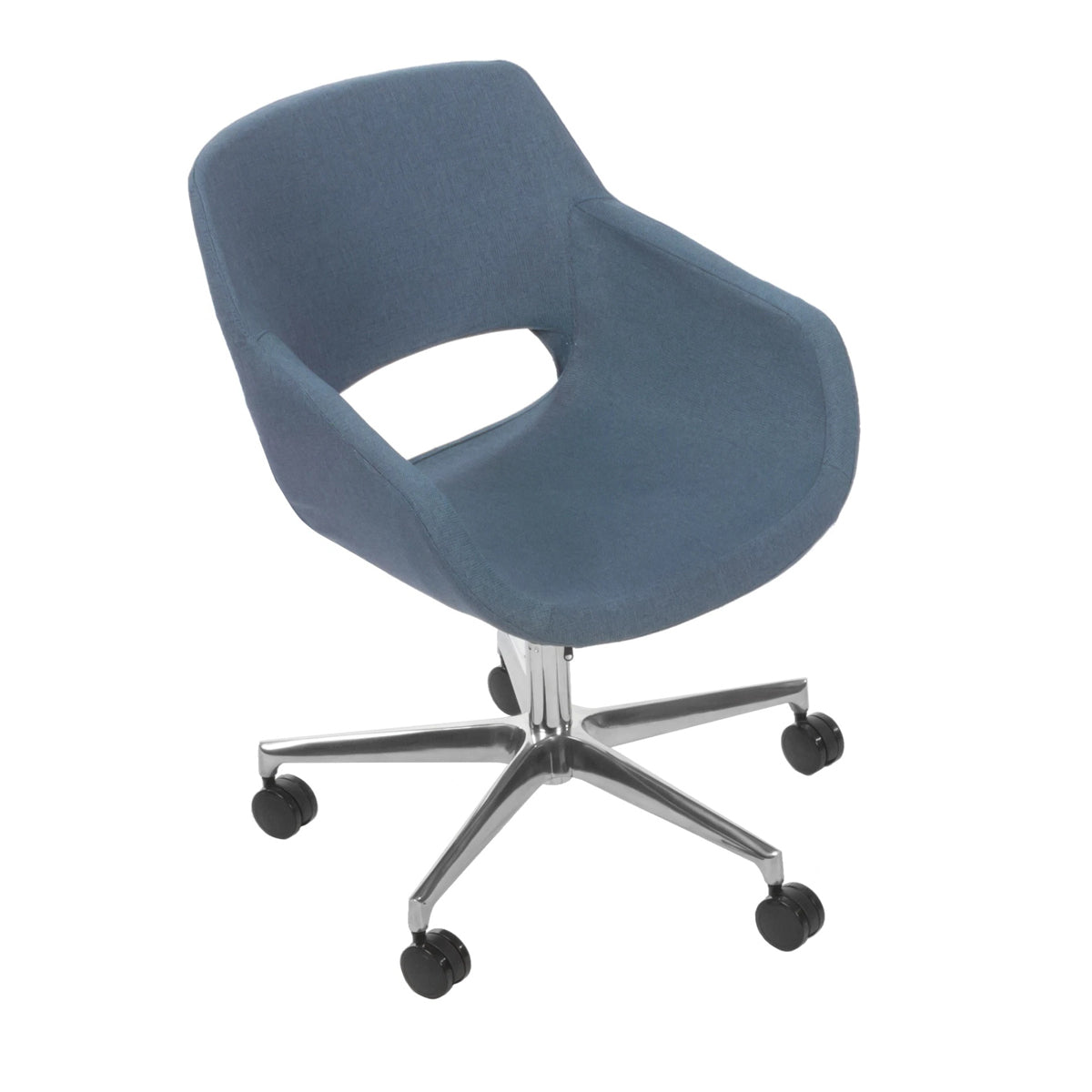 Sillón ejecutivo Flok FL02 respaldo y asiento tapizado en poliuretano base aluminio rodajas